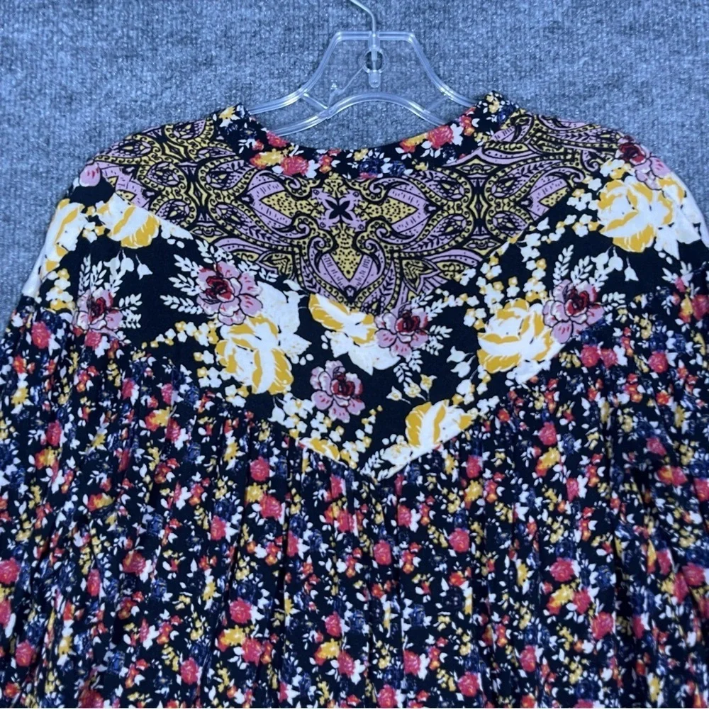Free People Women’s XS Wildflower Fields Floral Boho Bell Sleeve Long Sleeve Top